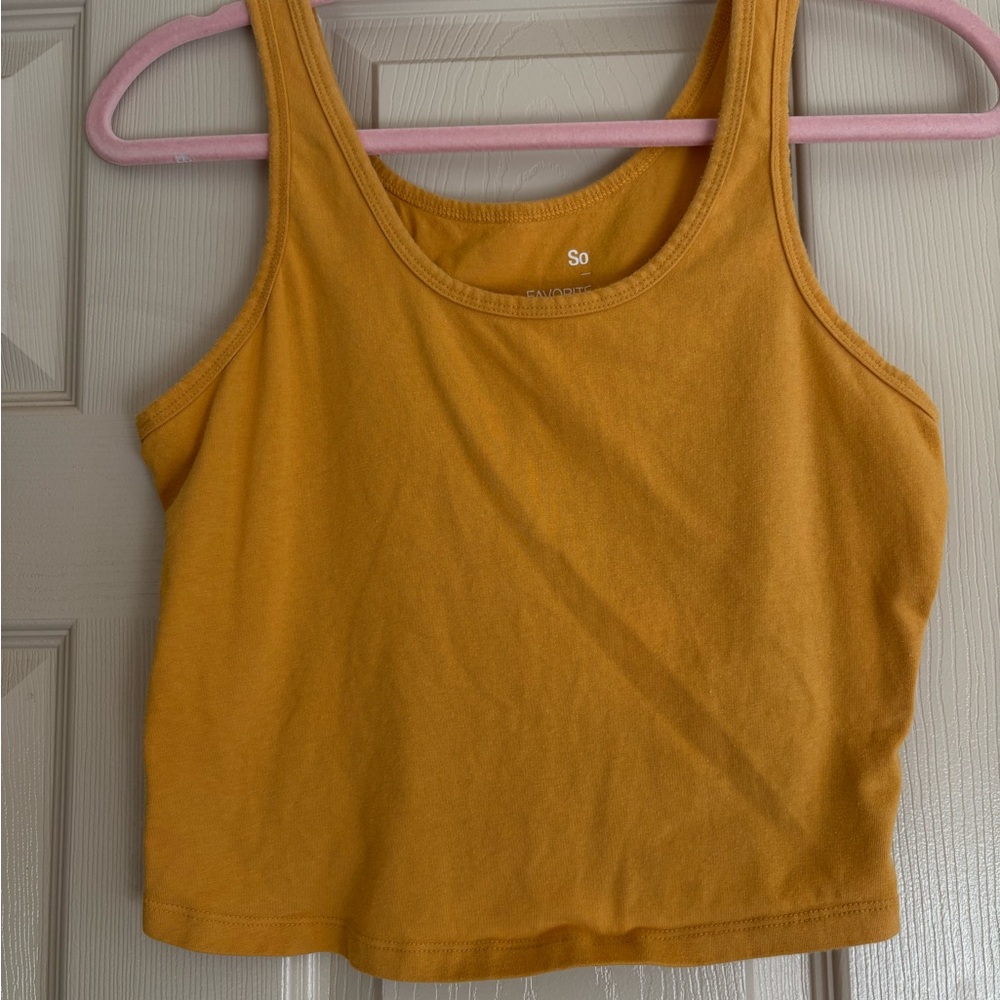 SO Gold Fitted Crop Tank Top